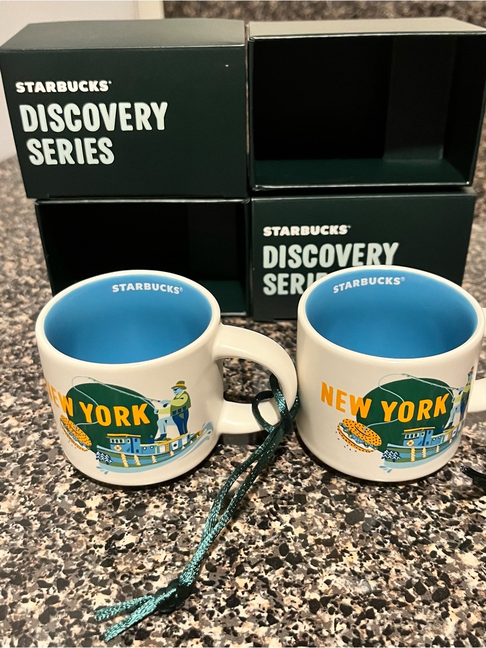 2 Starbucks NEW YORK Discovery Series Collectible ORNAMENTS Expresso 2 oz NWT